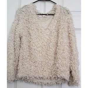 Andree by Unit Ivory Shag Sweater Long Sleeves Women's Size Medium New